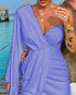 One Shoulder Ruched Irregular Sleeve Party Dress